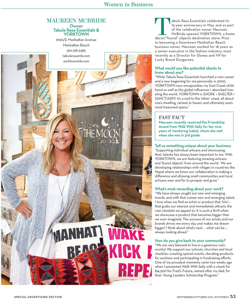 Business Owner Highlight - Southbay Magazine's Women In Business 2015
