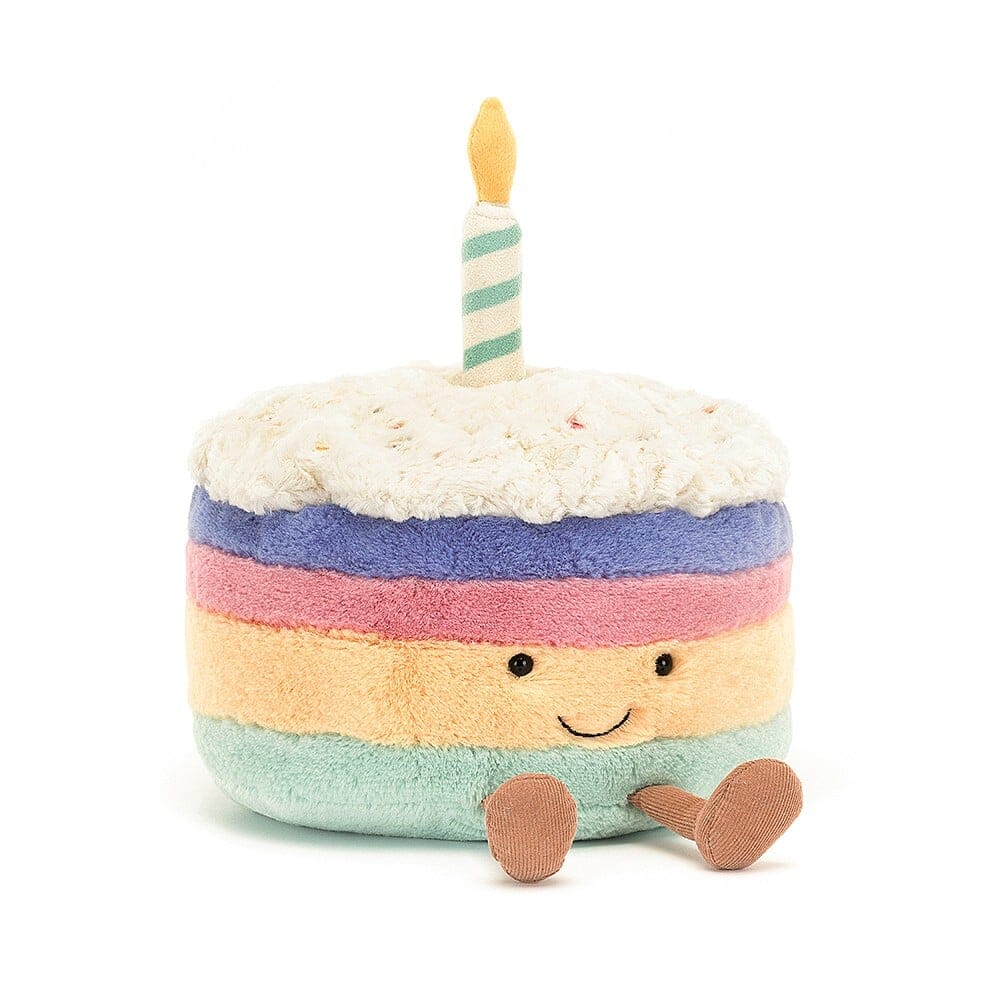 Amuseable Rainbow Birthday Cake Plush Toy Jellycat 