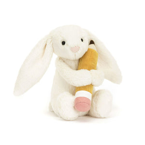 BASHFUL BUNNY WITH PENCIL Plush Toy Jellycat 