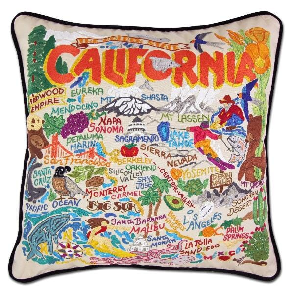 CALIFORNIA EMBROIDERED PILLOW 20X20 Pillow CATSTUDIO 