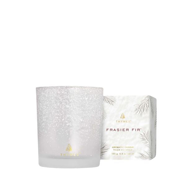 FF FLOCKED MED POURED CANDLE Holiday Candles The Thymes 