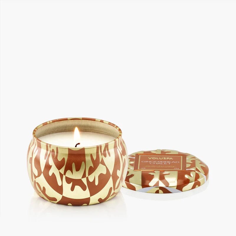 GINGERBREAD CHALET MINI TIN Holiday Candles Voluspa 