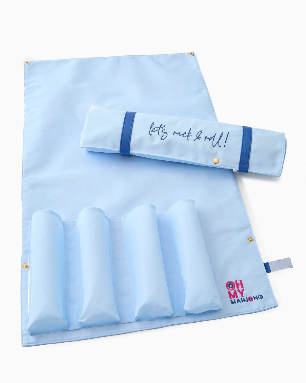 LIGHT BLUE MAHJONG RACK AND ROLL BAG (Copy) Games OH MY MAHJONG 