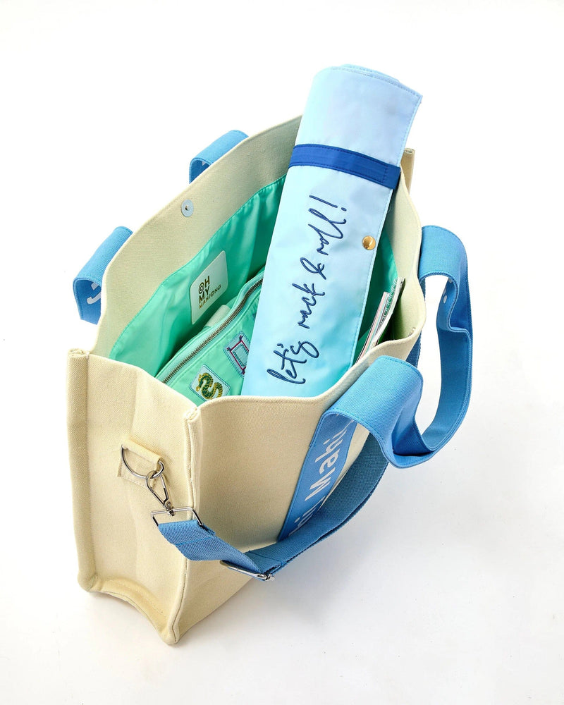 LIGHT BLUE MAHJONG TOTE Games OH MY MAHJONG 