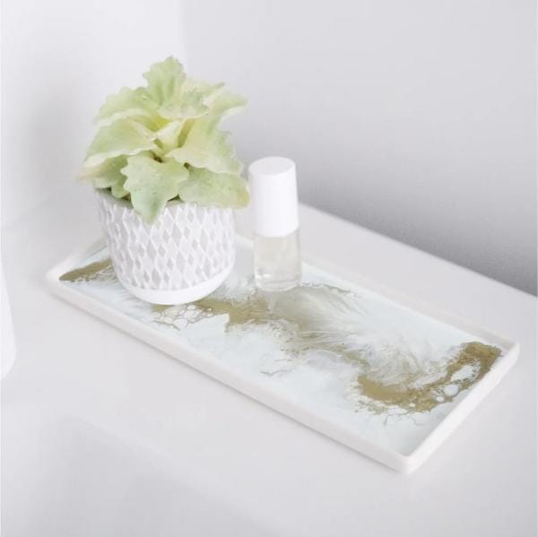 LL GOLD QUARTZ RESIN LG CERAMIC TRAY Tray LYNN LIANA SERVEWARE 