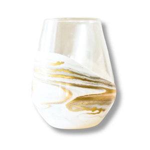 LL GOLD QUARTZ RESIN STEMLESS GLASS Glassware LYNN LIANA SERVEWARE 