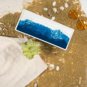 LL OCEAN VIBES RESIN LG CERAMIC TRAY Tray LYNN LIANA SERVEWARE 