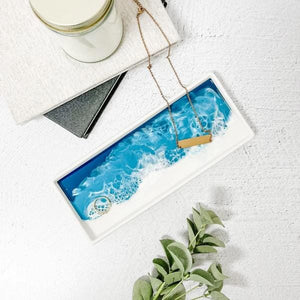 LL OCEAN VIBES RESIN SM CERAMIC TRAY Tray LYNN LIANA SERVEWARE 