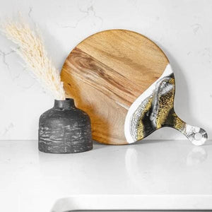 LL ONYX ROUND PADDLE RESIN CHEESEBOARD Cheeseboard LYNN LIANA SERVEWARE 