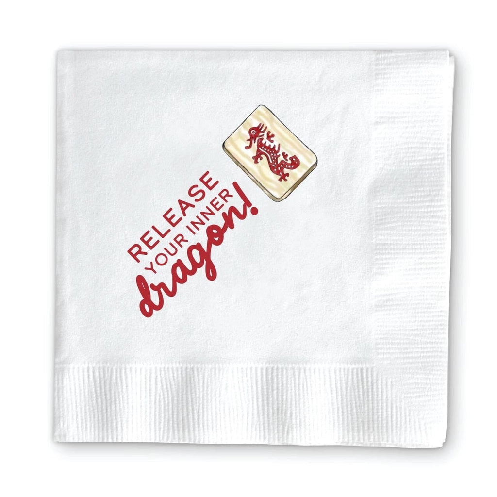 MAHJONG DRAGON COCKTAIL NAPKIN Napkins TABULA RASA ESSENTIALS 