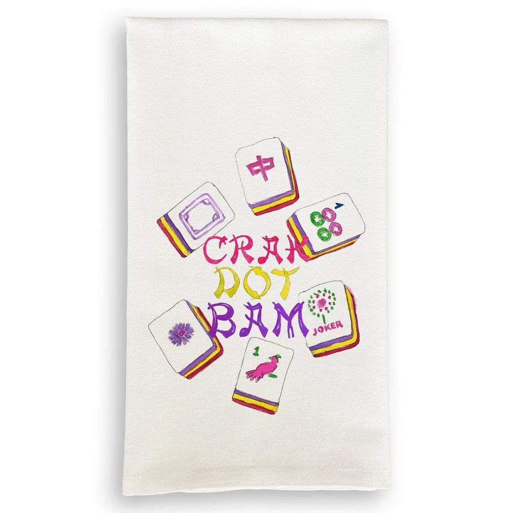 MAHJONG PINK YELLOW TILES DISHTOWEL Kitchen TABULA RASA ESSENTIALS 