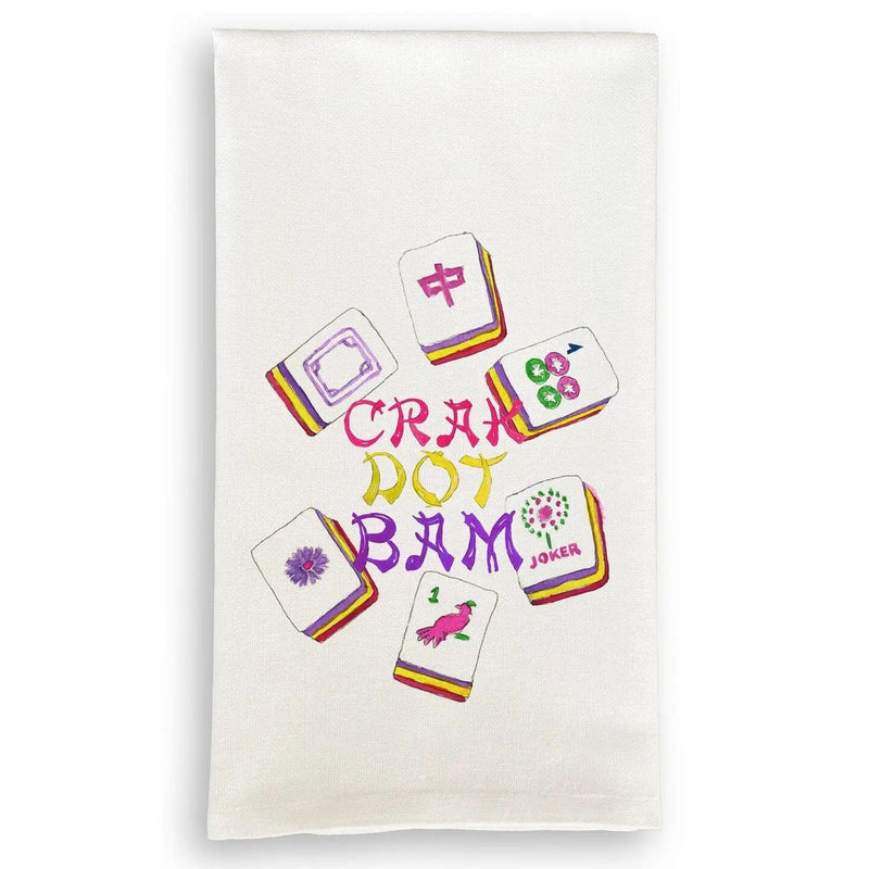 MAHJONG PINK YELLOW TILES DISHTOWEL Kitchen TABULA RASA ESSENTIALS 