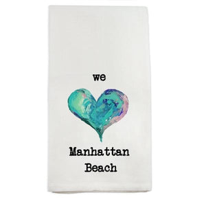 MB BLUE HEART FLOURSACK TOWEL Flour Sack Towel FRENCH GRAFITTI 