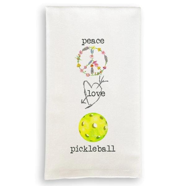 PEACE LOVE PICKLEBALL FOURSACK TOWEL Flour Sack Towel TABULA RASA ESSENTIALS 