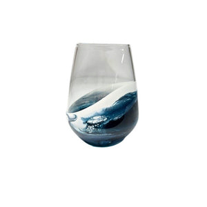 LL NAVY WHT MET RESIN STEMLESS GLASS