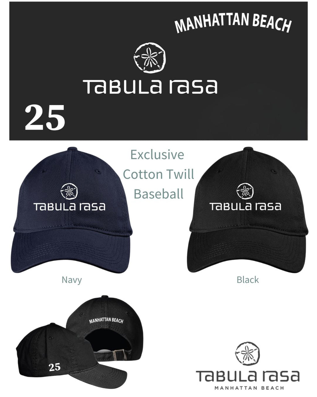 TABULA RASA EMBROIDERED BALLCAP BASEBALL CAP TABULA RASA ESSENTIALS 