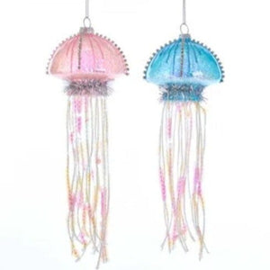 Blue Pink Jeweled Jellyfish Ornament Holiday Ornament TABULA RASA ESSENTIALS 