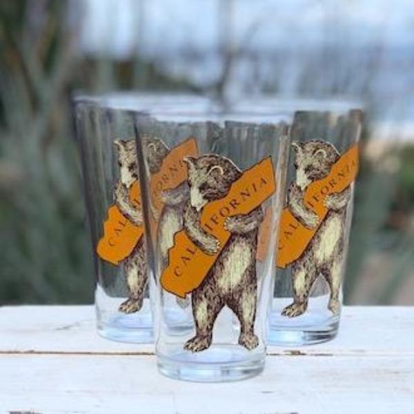 California Bear Hug Pint Glass Drinkware Tabula Rasa Essentials 