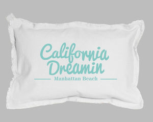 California Dreamin Baby Rectangle Pillow Pillow Tabula Rasa Essentials Aqua 