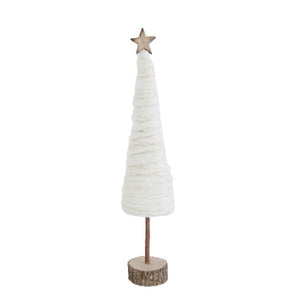 Cream Wool Tree Holiday Decor TABULA RASA ESSENTIALS 13" 