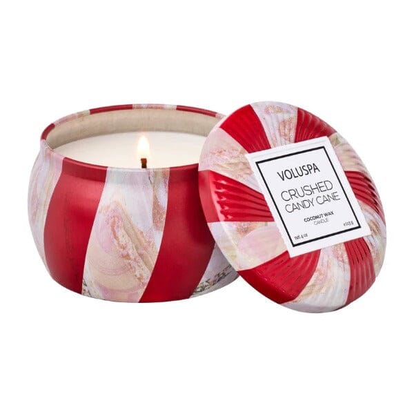 Crushed Candy Cane Mini Tin Holiday Candles Voluspa 