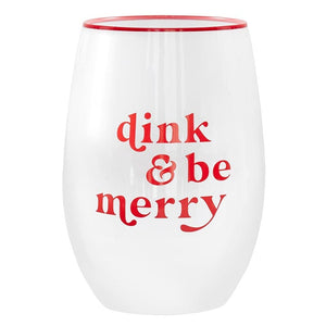 Dink and Be Merry Stemless Glass Holiday Entertaining TABULA RASA ESSENTIALS 