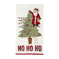 Embroidered XMAS Kitchen Towel Holiday Entertaining TABULA RASA ESSENTIALS Ho Ho 
