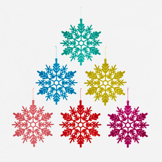 Flocked Snowflake Ornament Holiday Ornament Tabula Rasa Essentials 