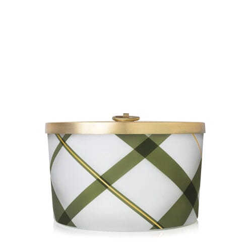 Frasier Fir Frosted Plaid 3 Wick Candle Holiday Candles The Thymes 