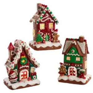 Gingerbread Santa House with Timer Holiday Decor TABULA RASA ESSENTIALS 