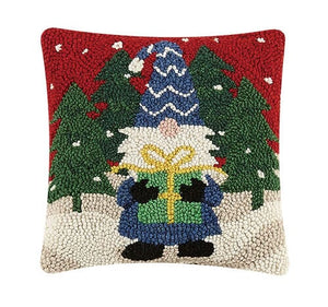 Gnome with Gift 10" Hook Pillow Pillow TABULA RASA ESSENTIALS 