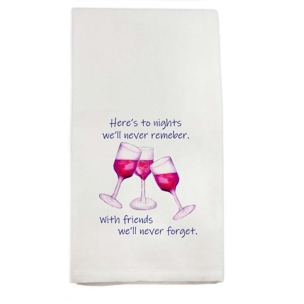 Here's To Nights Kitchen Towel Flour Sack Towel TABULA RASA ESSENTIALS 