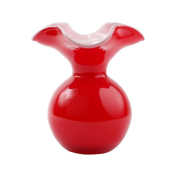 Hibiscus Red Medium Fluted Vase Vase Vietri 