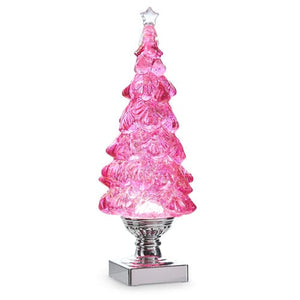 Lighted Pink Swirl Tree 14" Holiday Decor TABULA RASA ESSENTIALS 