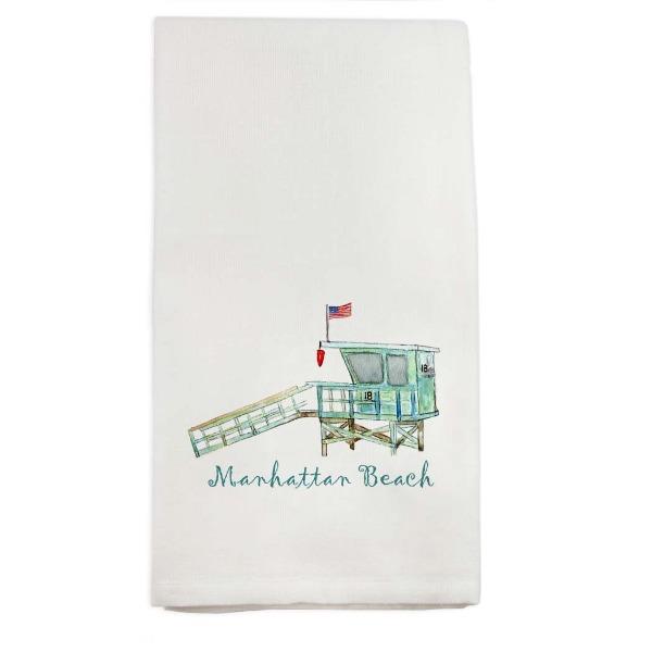 Manhattan Beach Lifeguard Kitchen Towel Flour Sack Towel TABULA RASA ESSENTIALS 