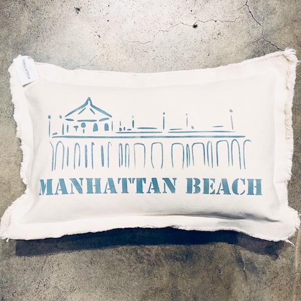Manhattan Beach Pier Baby Rectangle Pillow Pillow Tabula Rasa Essentials Aegean 