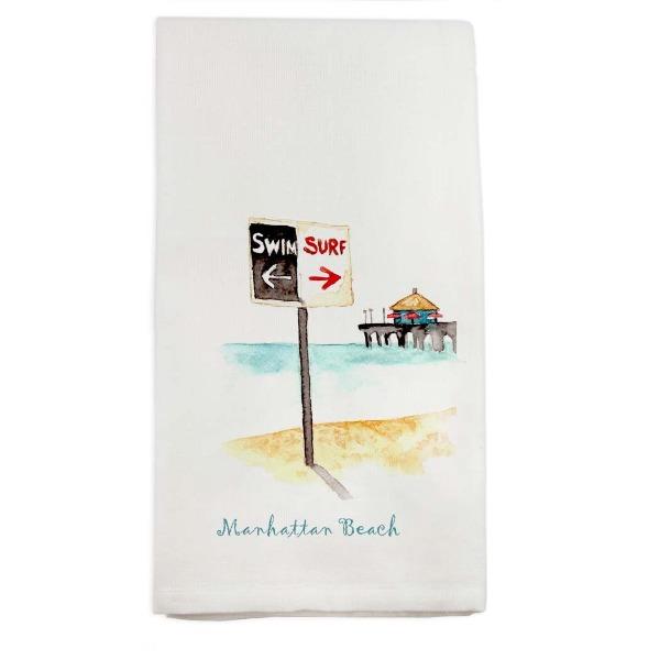Manhattan Beach Pier Kitchen Towel Flour Sack Towel TABULA RASA ESSENTIALS 