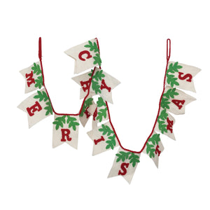Merry Christmas Felt Pendant Garland Holiday Decor TABULA RASA ESSENTIALS 