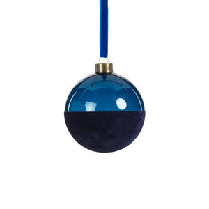 Navy Blue Velvet Glass Ornament Holiday Ornament Tabula Rasa Essentials 