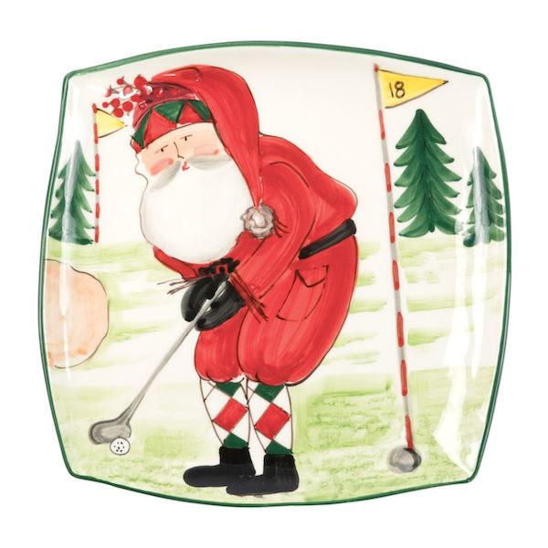 Old St. Nick Square Golf Plate Serveware Vietri 