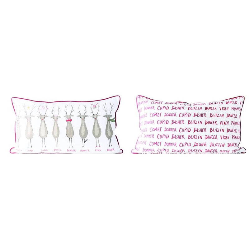 Reindeer Cotton Lumbar Pillow Pillow Tabula Rasa Essentials 