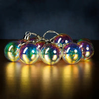 Silver Rainbow Ball String Lights Holiday Decor Tabula Rasa Essentials 