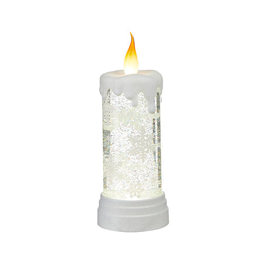 Snowflake Candle Swirling Glitter Holiday Decor Tabula Rasa Essentials 