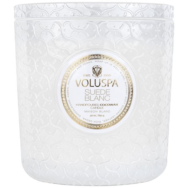 Suede Blanc Luxe Candle Candles Voluspa 