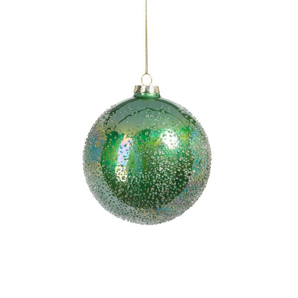 Sugared Green 4.75" Glass Ornament Holiday Ornament Tabula Rasa Essentials 