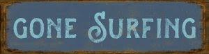 Surf Street Signs Wall Art Tabula Rasa Essentials Gone Surfing Navy Blue 