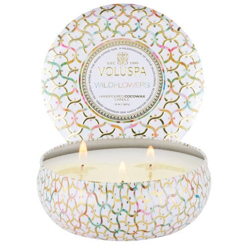 Wildflowers 3 Wick Candle Tin Candles Voluspa 