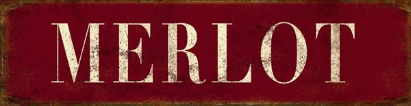Wine Cellar & Bar Street Signs Wall Art Tabula Rasa Essentials Merlot Red Cream 