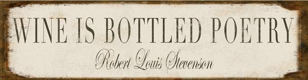 Wine Cellar & Bar Street Signs Wall Art Tabula Rasa Essentials Wine Is Bottled Poetry Cream Black 