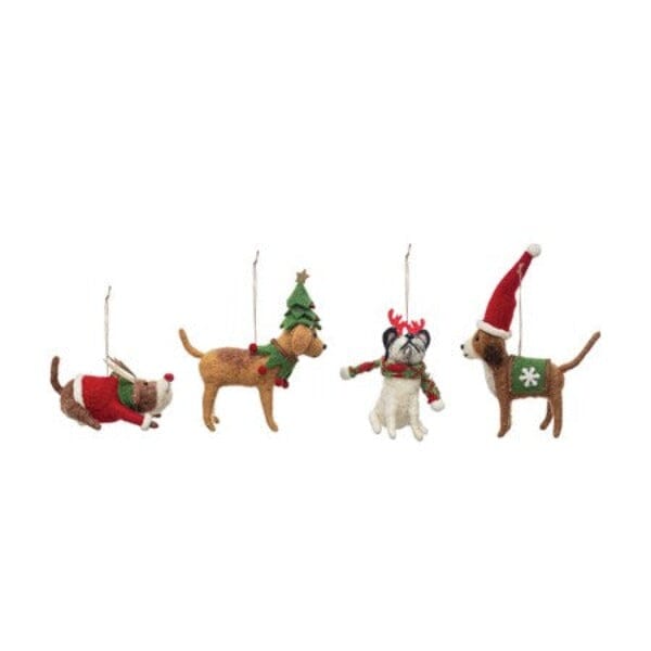 Wool Felt Dog Ornament Holiday Ornament TABULA RASA ESSENTIALS 